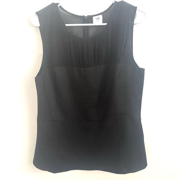 CAbi Style 3#080 Black Snakeskin Print Bustier Peplum Tank Top Sz 12 - Picture 2 of 6